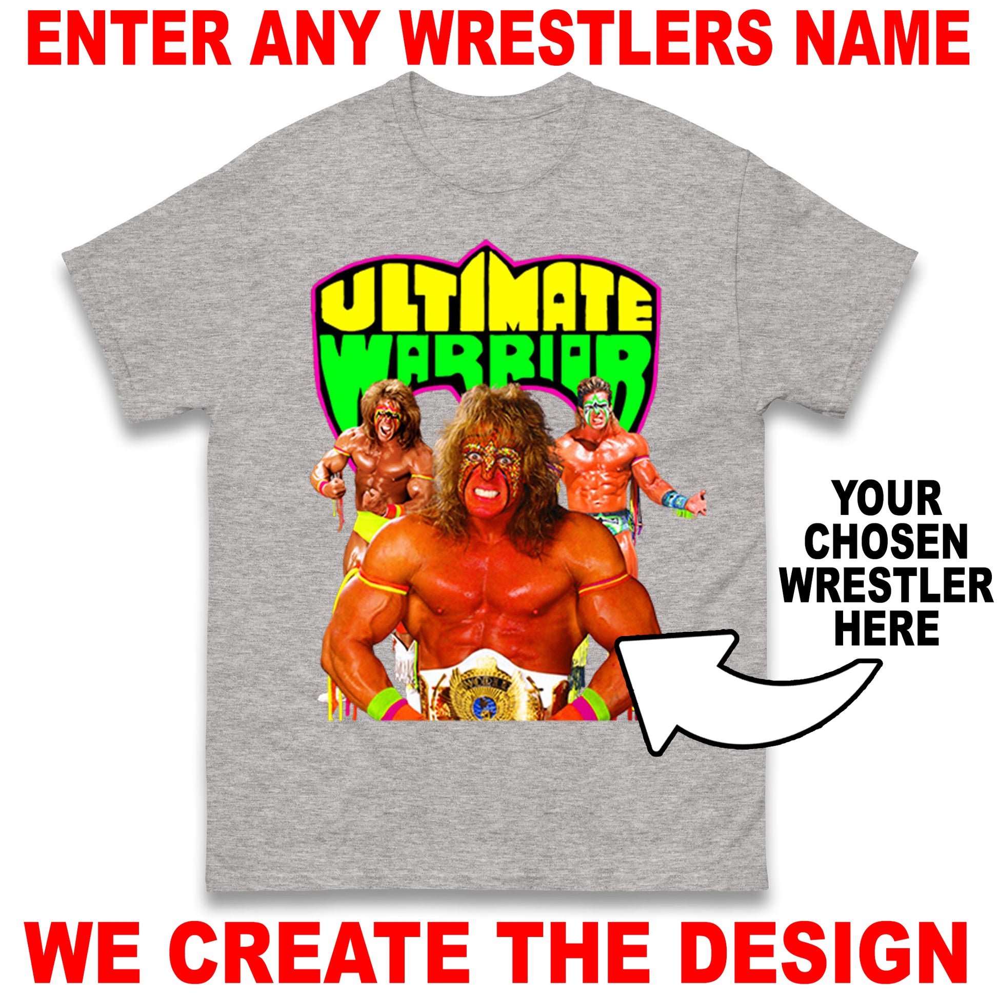 Custom Wrestling Bootleg Unisex T-Shirt Based on Any Wrestler You Name