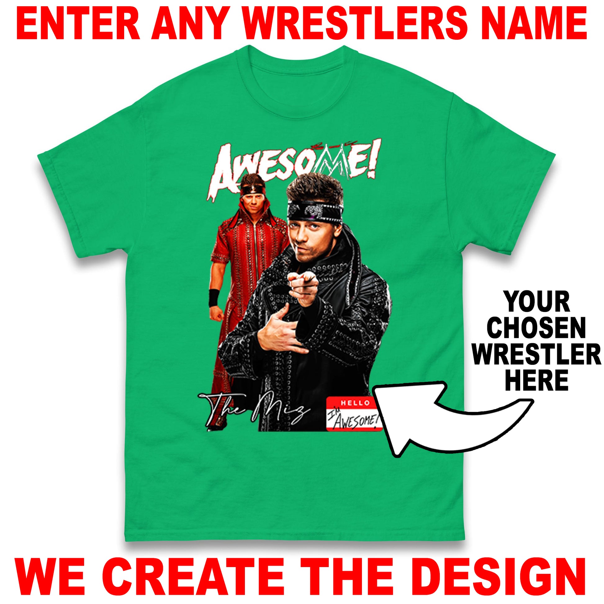 Custom Wrestling Bootleg Unisex T-Shirt Based on Any Wrestler You Name