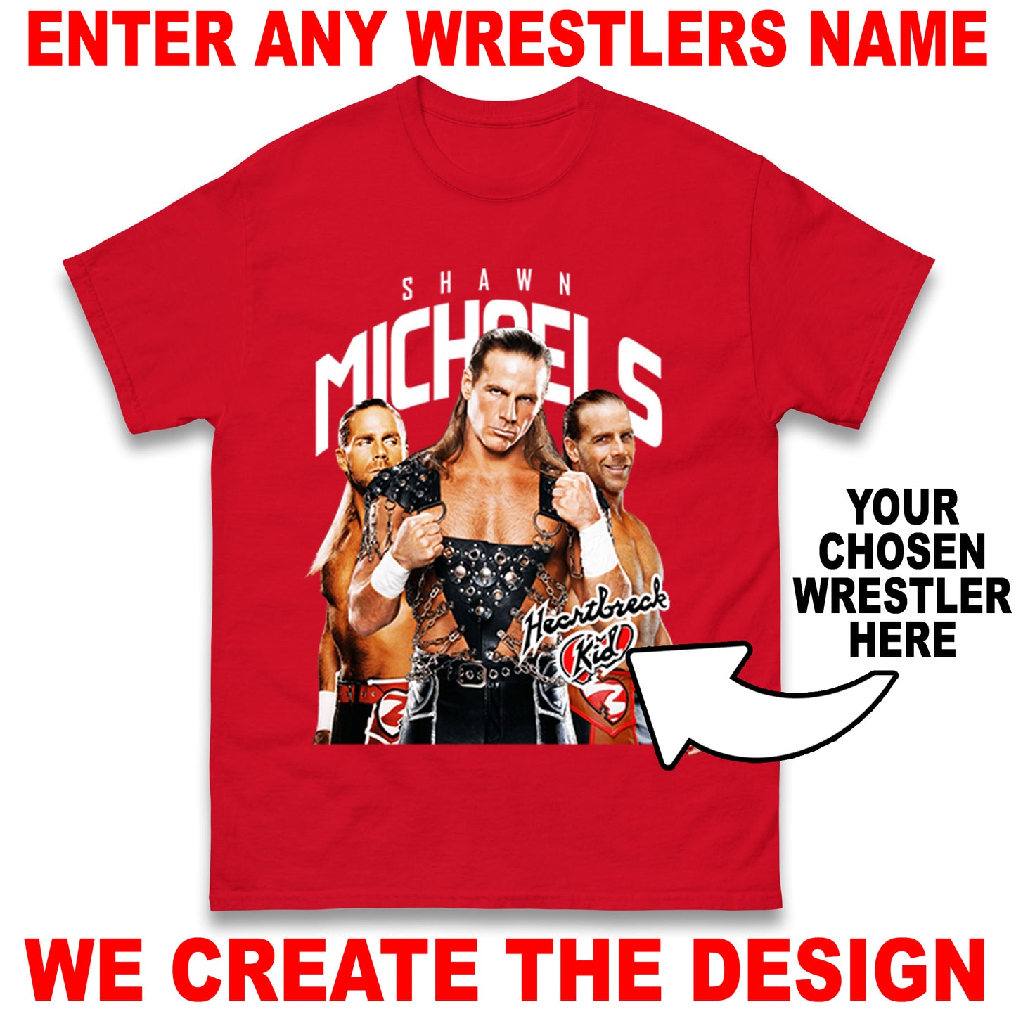 Custom Wrestling Bootleg Unisex T-Shirt Based on Any Wrestler You Name