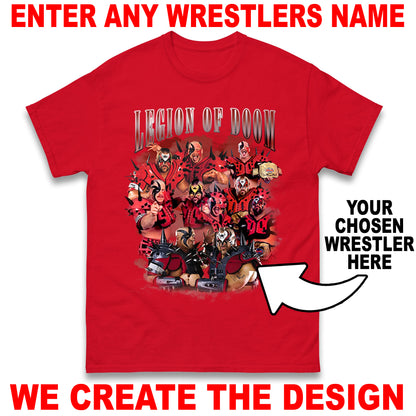 Custom Wrestling Bootleg Unisex T-Shirt Based on Any Wrestler You Name
