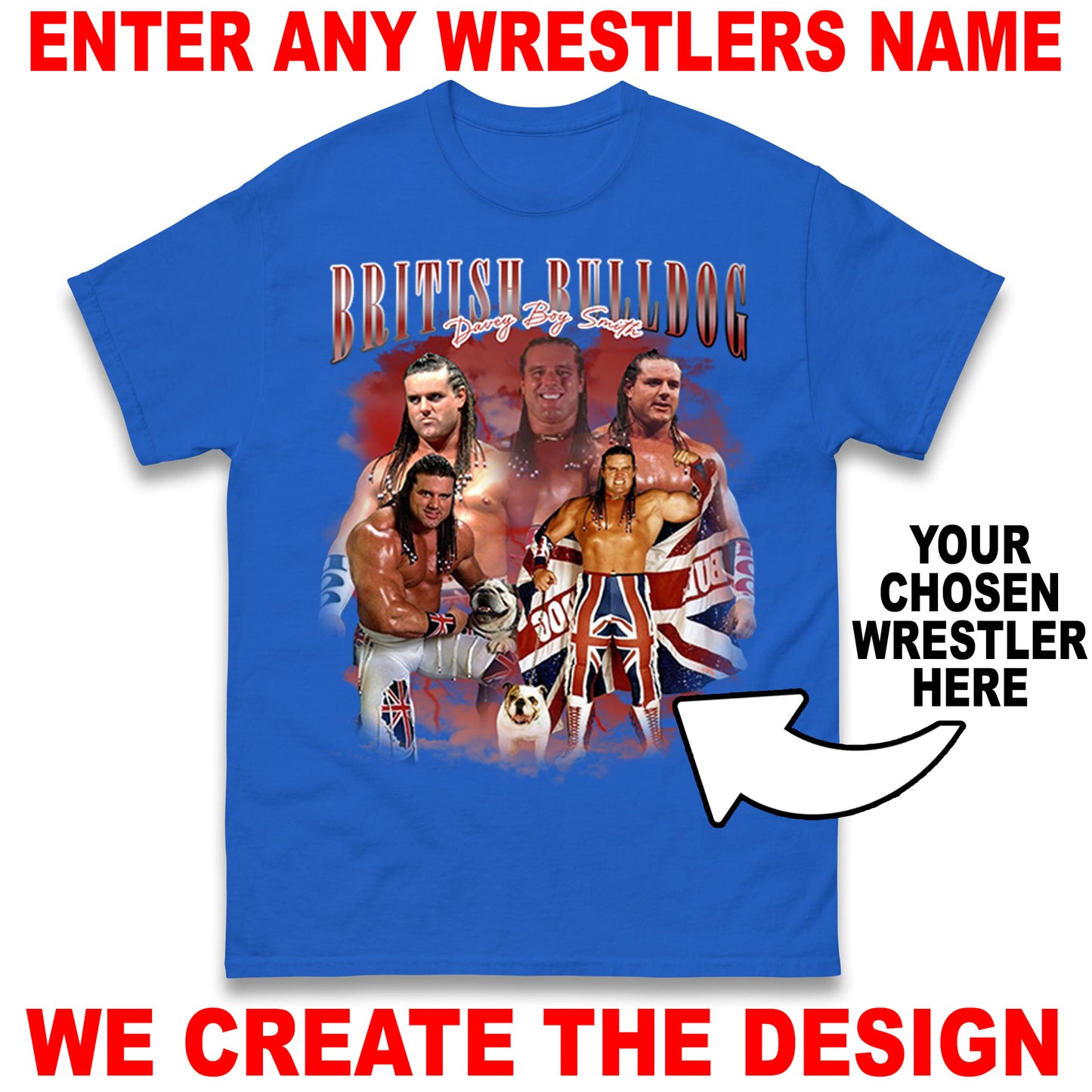 Custom Wrestling Bootleg Unisex T-Shirt Based on Any Wrestler You Name