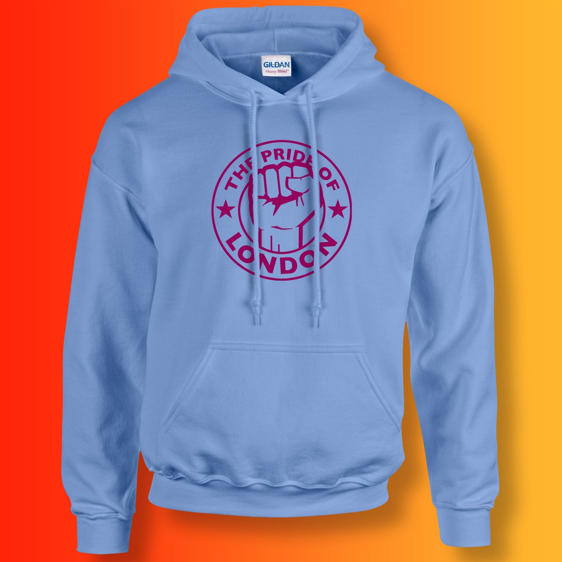 The Pride of London Hoodie Carolina Blue Burgundy
