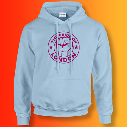 The Pride of London Hoodie Light Blue Burgundy