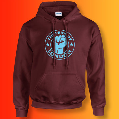 The Pride of London Hoodie Maroon Sky Blue