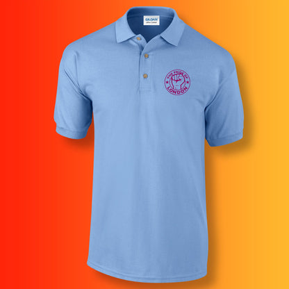 The Pride of London Polo Shirt Carolina Blue Burgundy