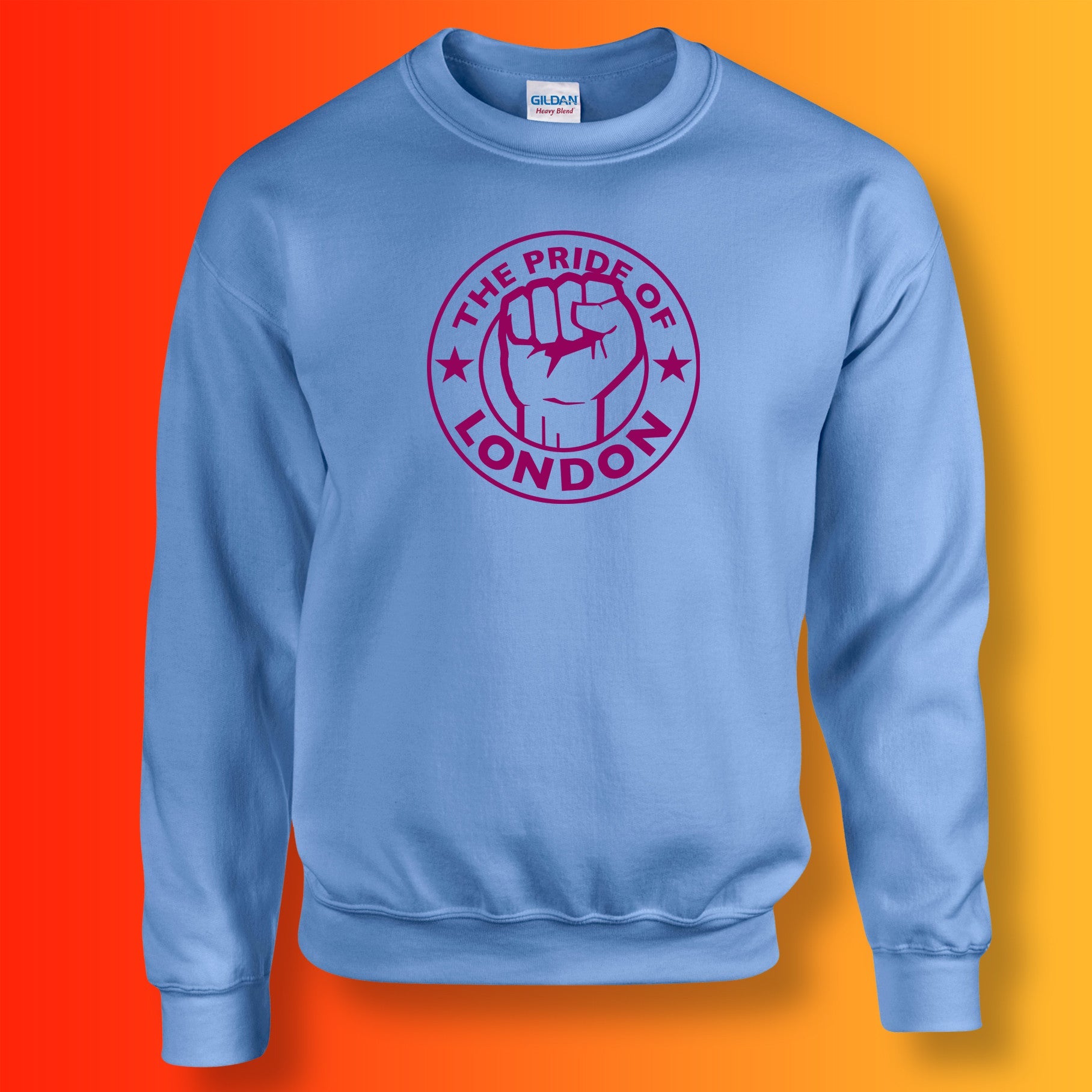 The Pride of London Sweater Carolina Blue Burgundy