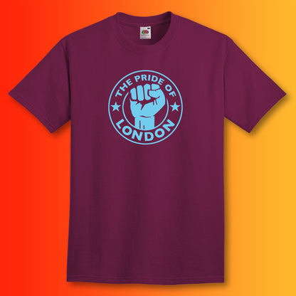 The Pride of London Shirt Burgundy Sky Blue