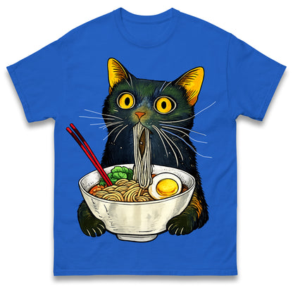 Ramen Noodle Black Cat Foodie Lover Best Seller Gift Meme Tee T Shirt
