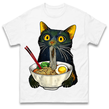 Ramen Noodle Black Cat Foodie Lover Best Seller Gift Meme Tee T Shirt