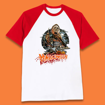 Halloween II The Nightmare Isn't Over Vintage Halloween Movie Poster Micheal Myers Horror Character Baseball T Shirt