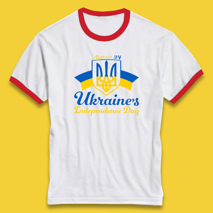 Ukraine's 24 August Ukraine Independence Day Proud Ukrainian Ringer T Shirt