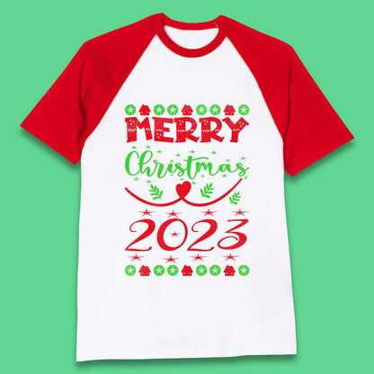Merry Christmas 2023 Winter Holiday Xmas Festive Celebration Baseball T Shirt
