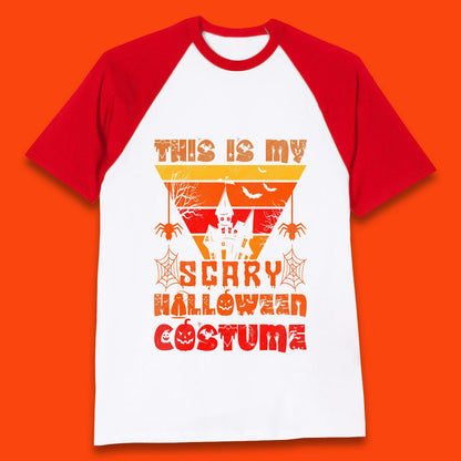 This Is My Scary Halloween Costume Spooky Haunted House Creepy Halloween Baseball T Shirt