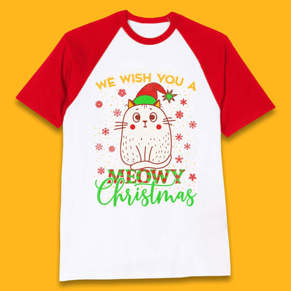 Meowy Christmas Baseball T-Shirt