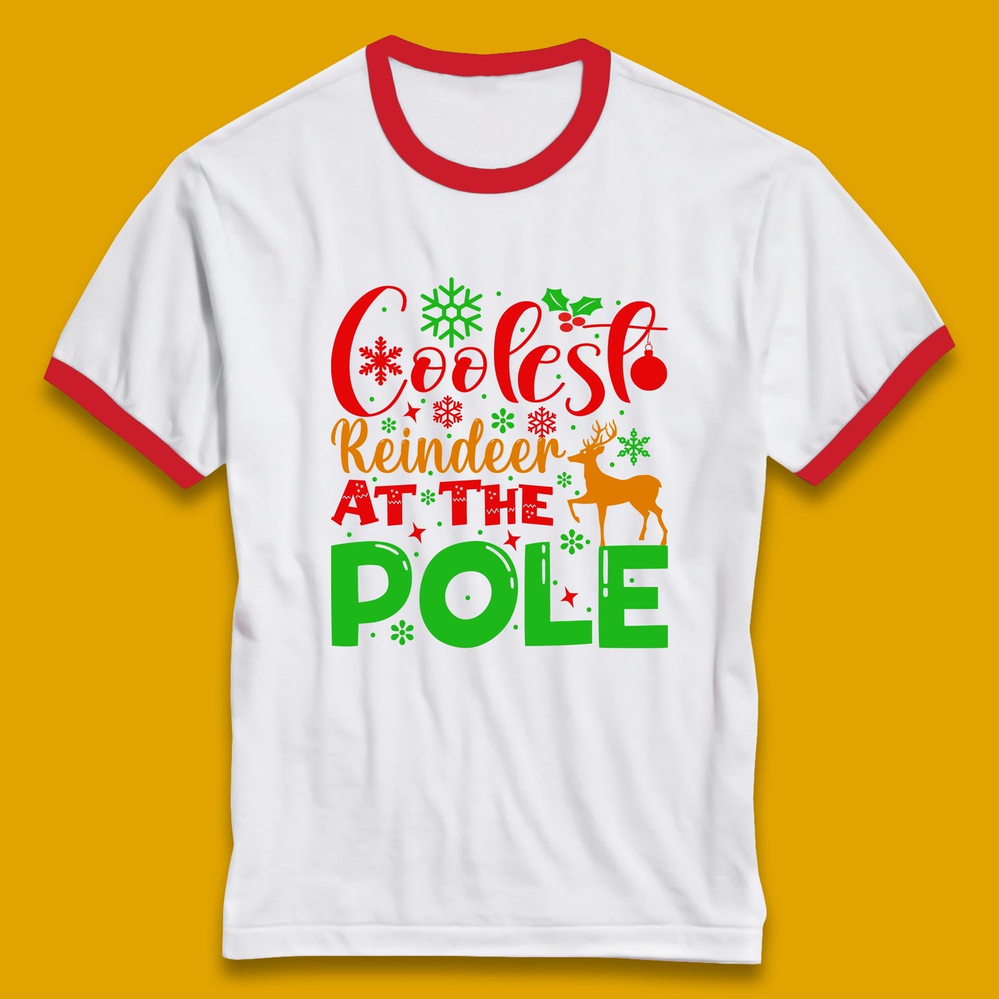 coolest reindeer ringer t shirt