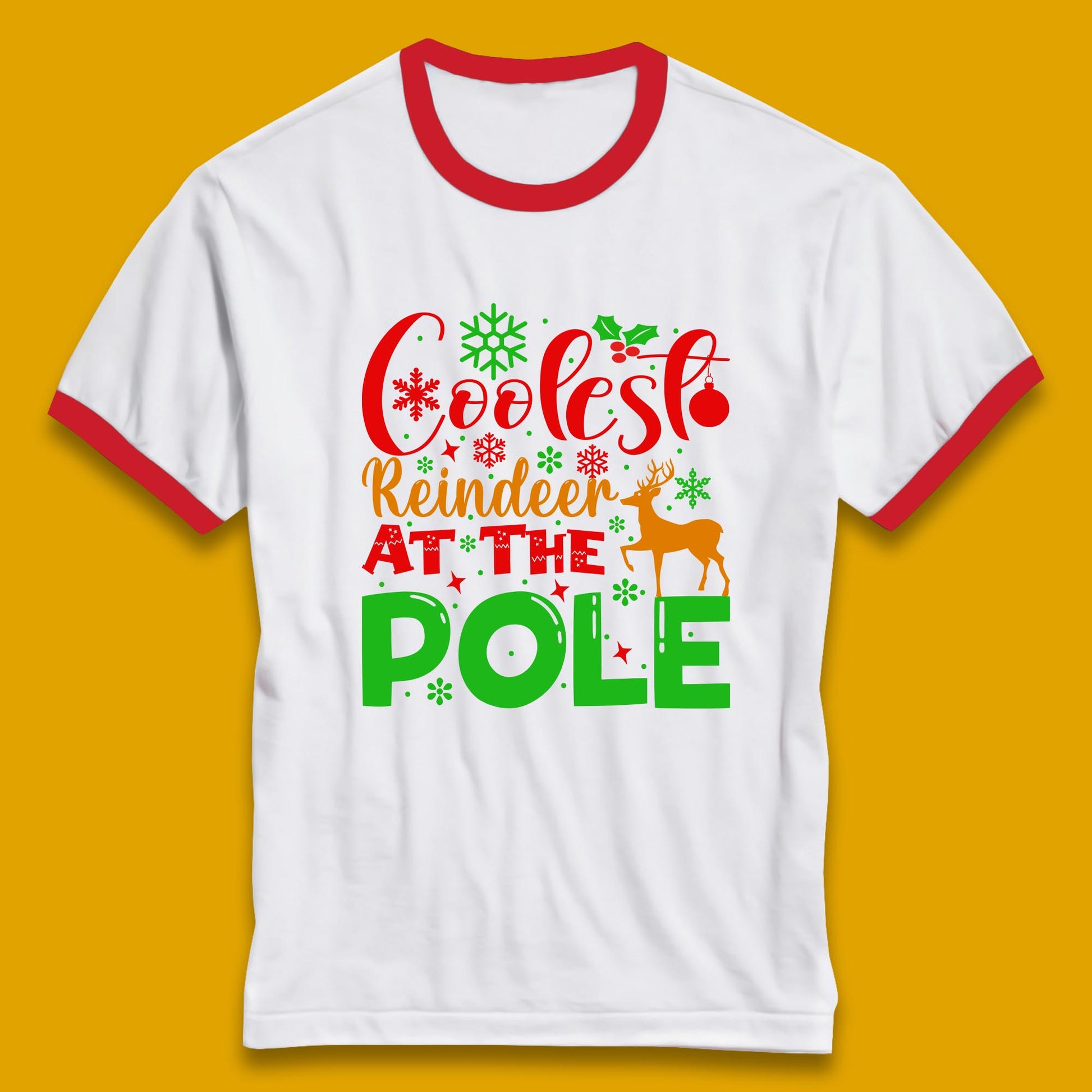 coolest reindeer ringer t shirt