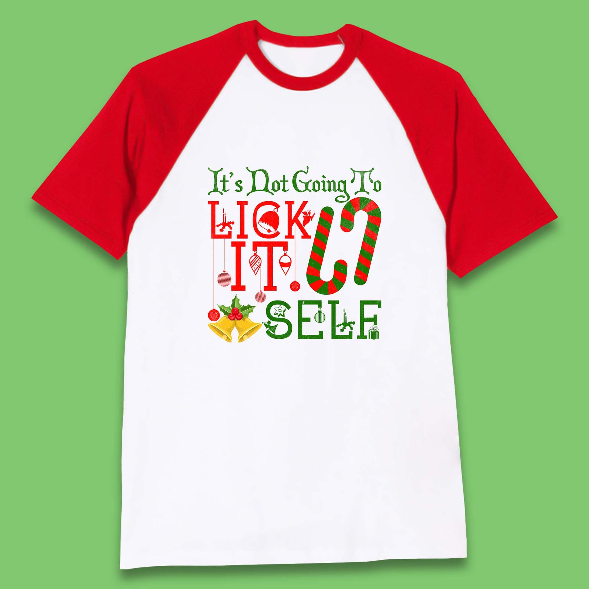 funny christmas candy cane baseball t shirt