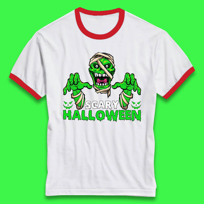 Scary Halloween Skull Zombie Mummy Horror Monster Zombie Hands Scary Vibes Ringer T Shirt