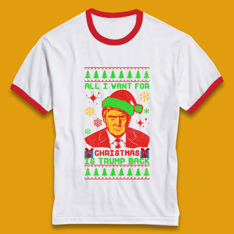 Trump Back Christmas Ringer T-Shirt