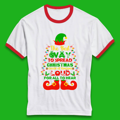 elf christmas quote ringer t shirt