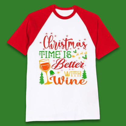 Christmas Wine Baseball T-Shirt
