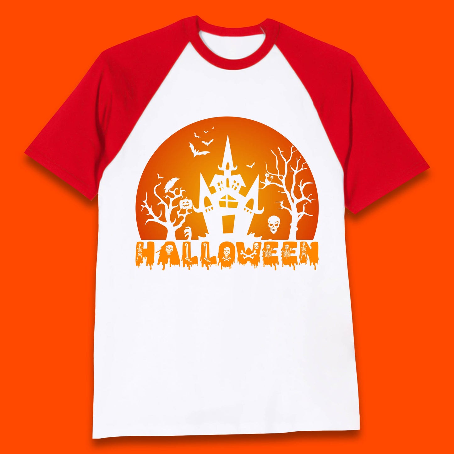 Halloween Horror Scary Hunted House Scary Spooky Night Festive Gift Baseball T Shirt