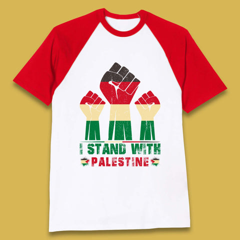 I Stand With Palestine Freedom Protest Fist Support Palestine Save Gaza Baseball T Shirt