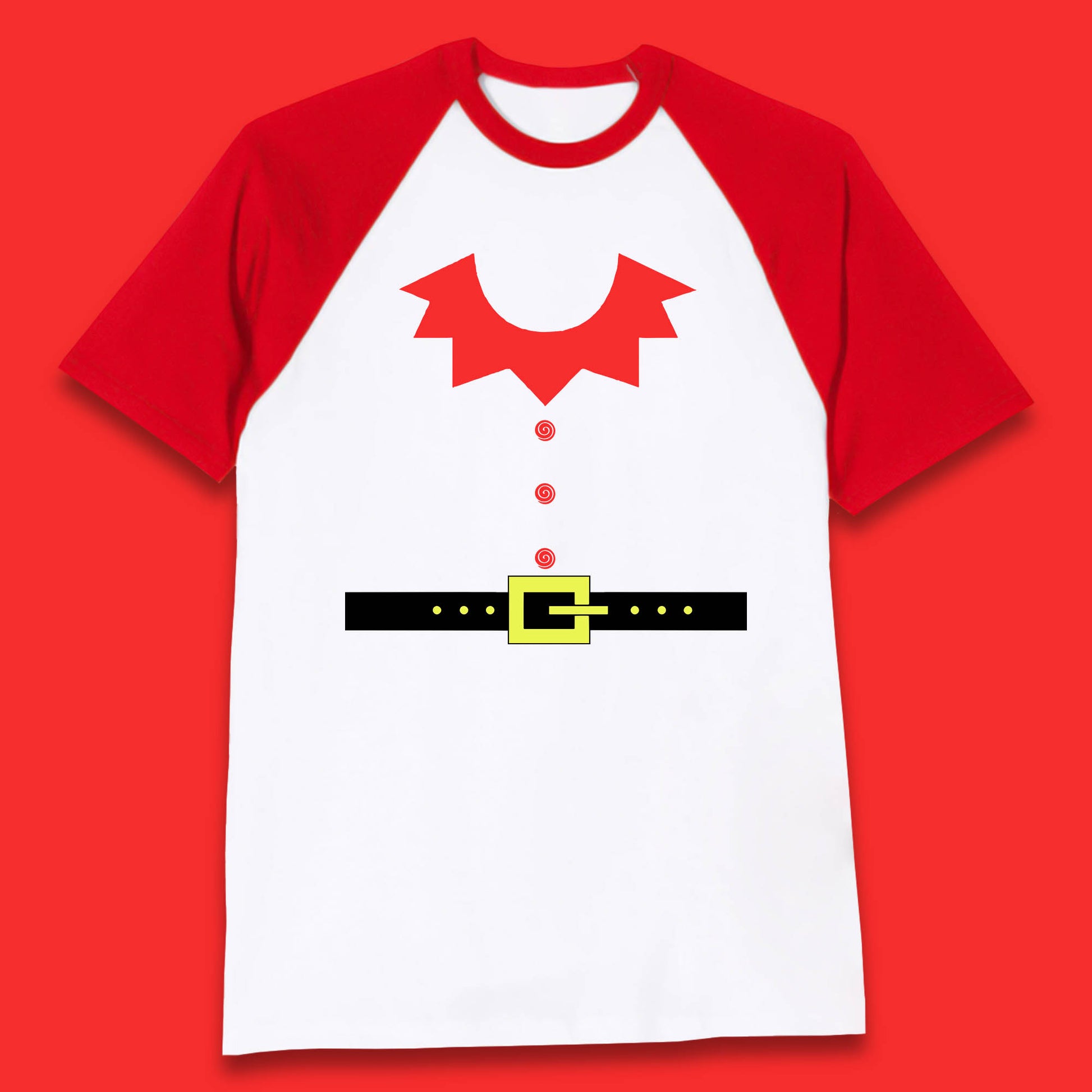 christmas elf costume baseball t shirt