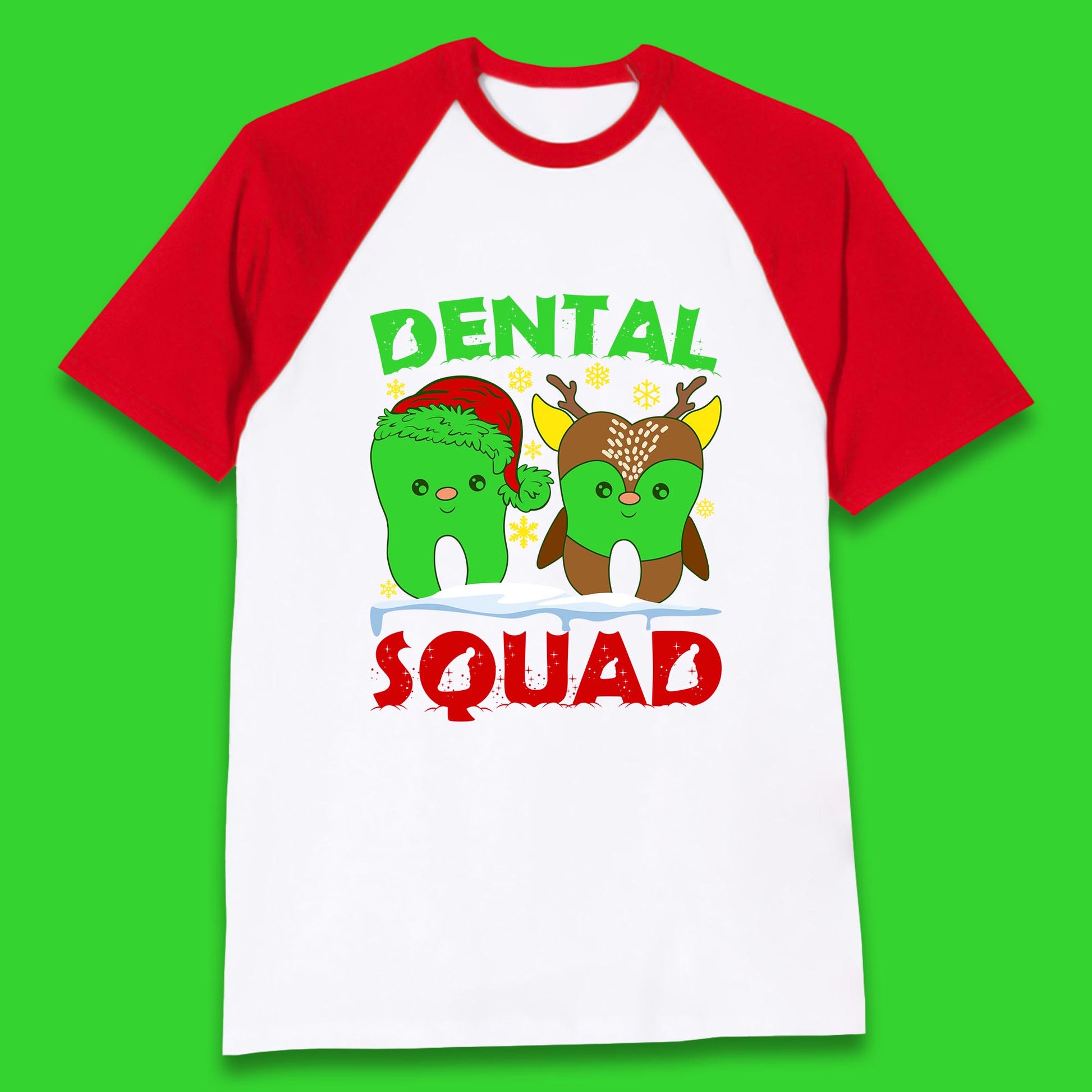 christmas dental squad baseball t shirt