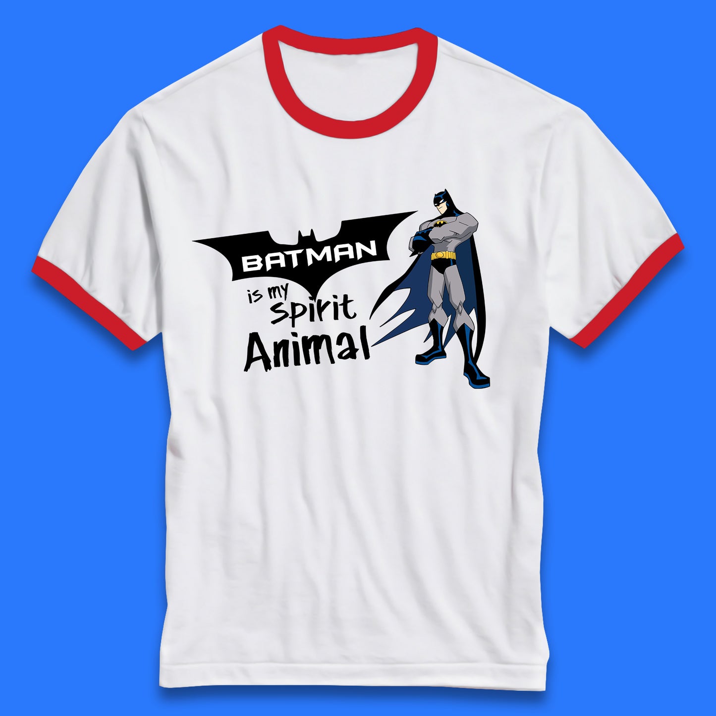 Batman Is My Spirit Animal DC Comics Batman Basic Logo Superhero Dc Movie Character Ringer T Shirt