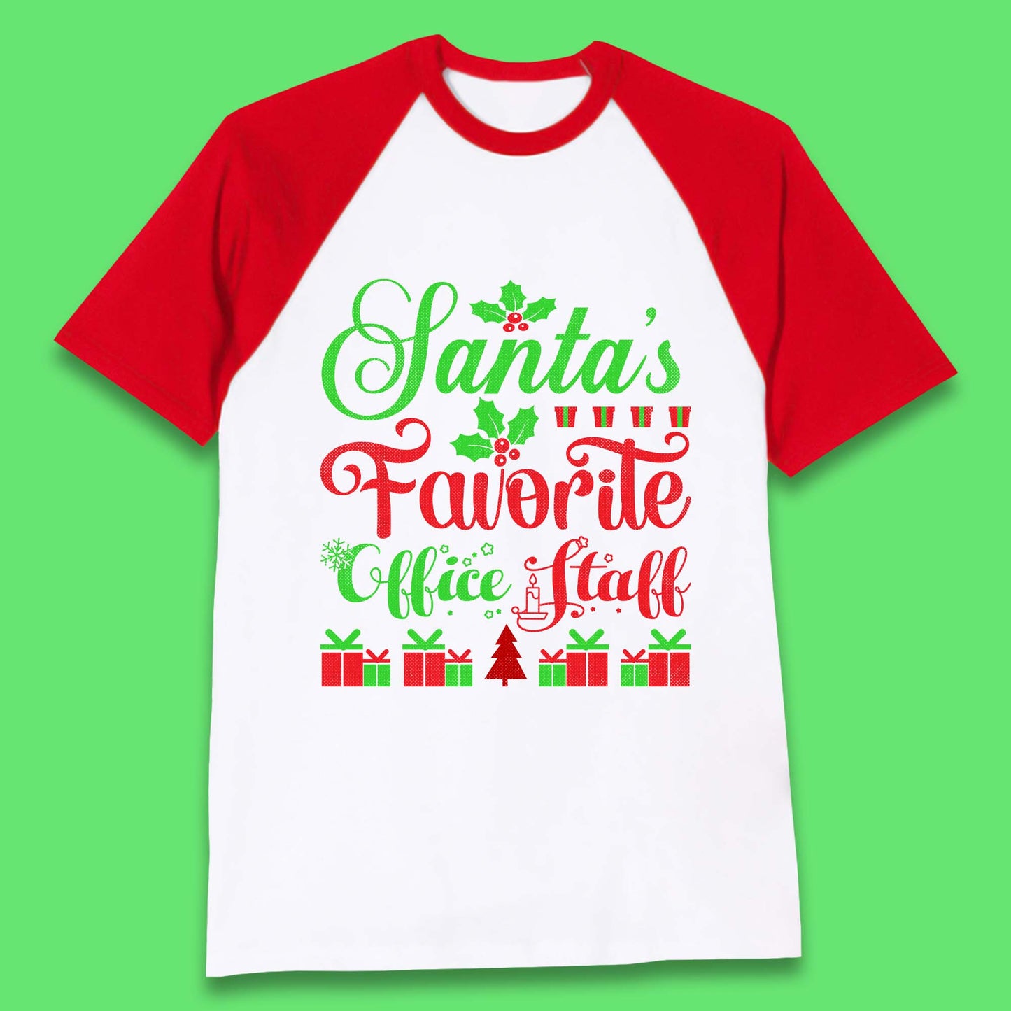 Office Staff Christmas Baseball T-Shirt