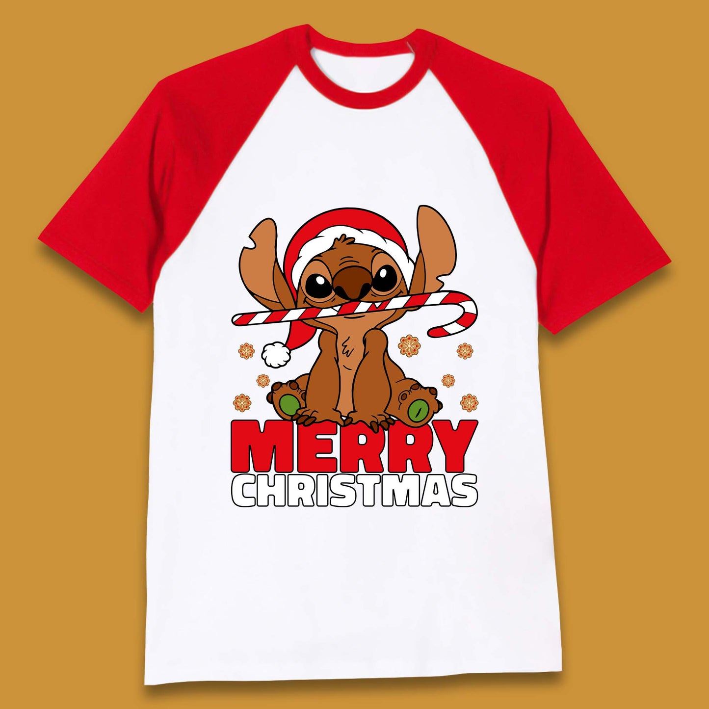 Gingerbread Stitch Christmas Baseball T-Shirt