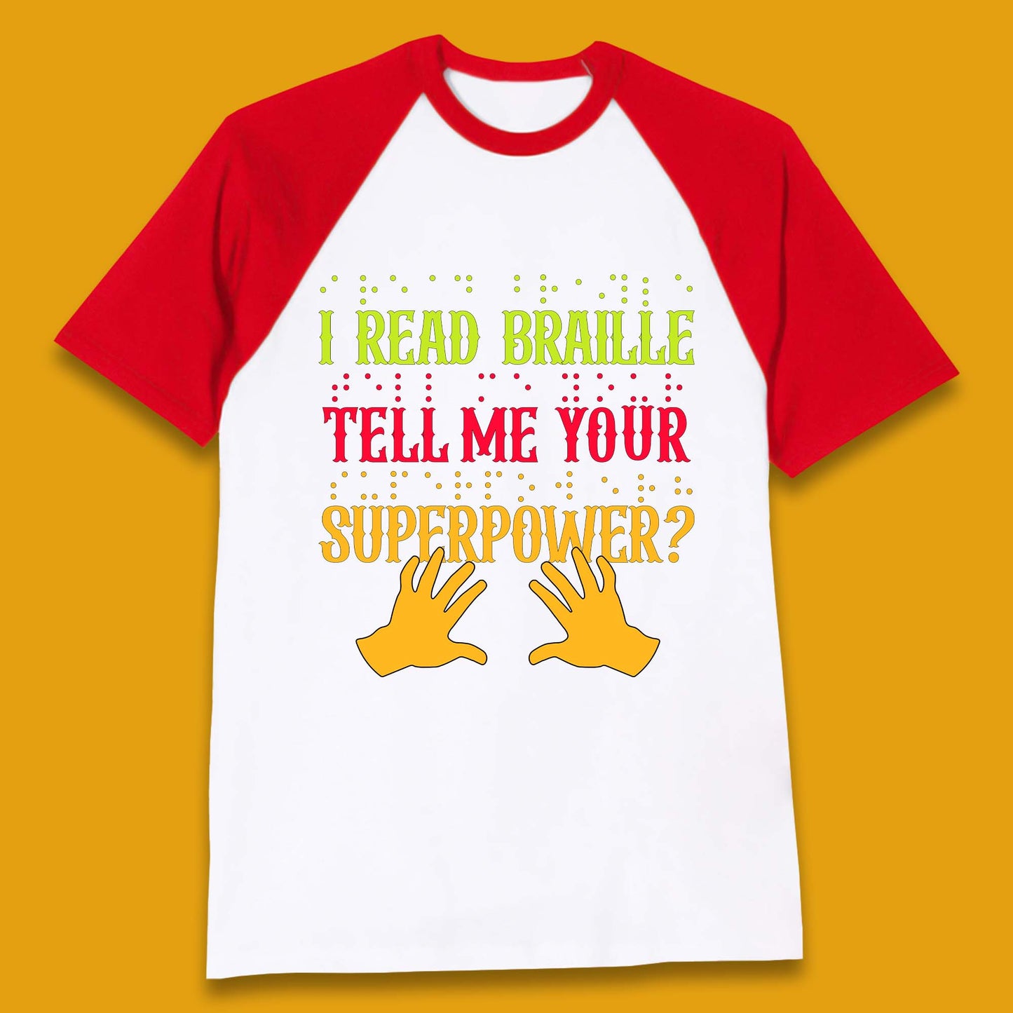 Braille Superpower Baseball T-Shirt