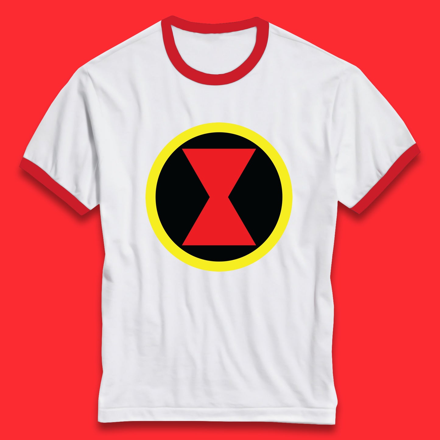Black Widow Diy Black Symbol Logo Marvel Avengers Superhero Marvel Comics Gift for Marvel Fan Ringer T Shirt