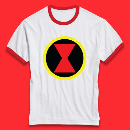 Black Widow Diy Black Symbol Logo Marvel Avengers Superhero Marvel Comics Gift for Marvel Fan Ringer T Shirt