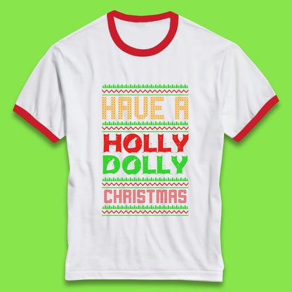 holly dolly christmas ringer t shirt