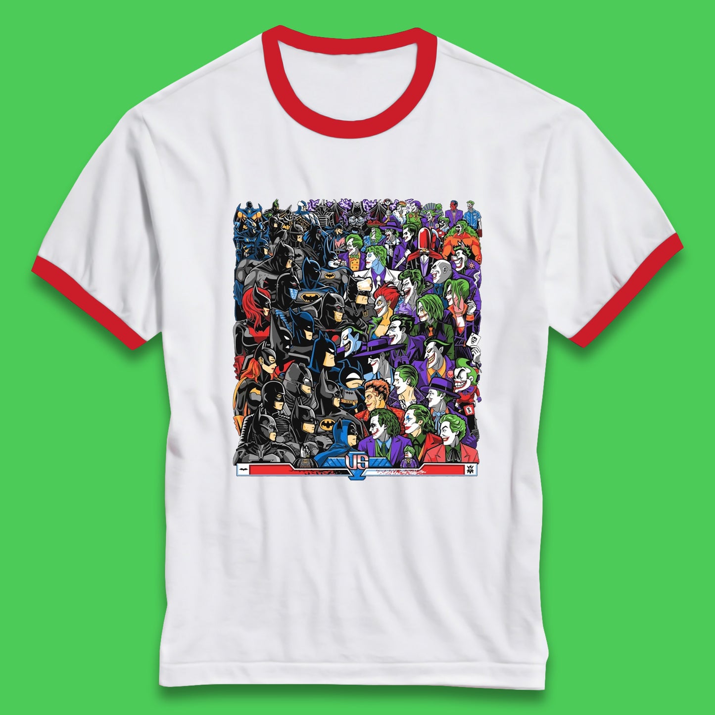 Bats VS Clowns DC Comics Batmans VS Joker Clowns Fighting Spoof Supervillain Comic Book Character Ringer T Shirt