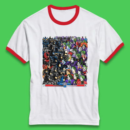 Bats VS Clowns DC Comics Batmans VS Joker Clowns Fighting Spoof Supervillain Comic Book Character Ringer T Shirt