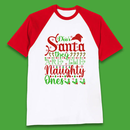 dear santa christmas baseball t shirt