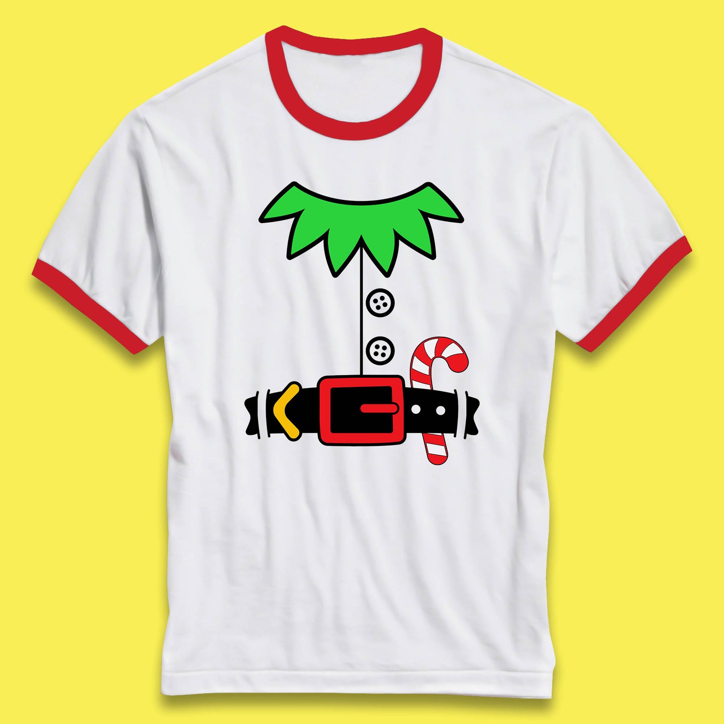 christmas elf costume ringer t shirt