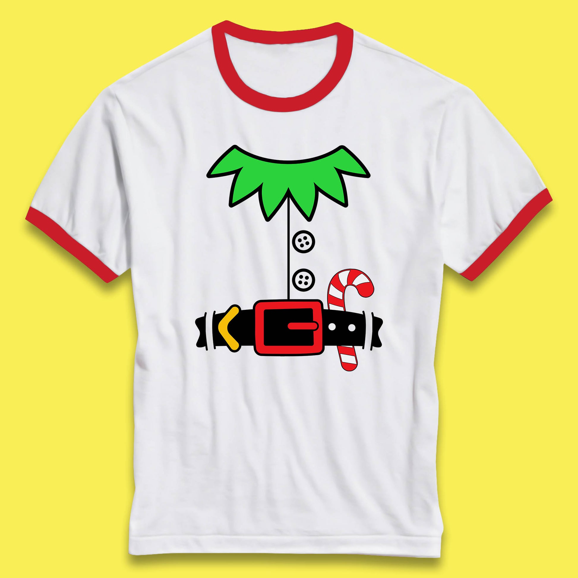 christmas elf costume ringer t shirt