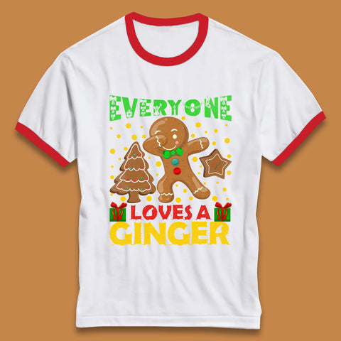 Dabbing Gingerbread Christmas Ringer T-Shirt