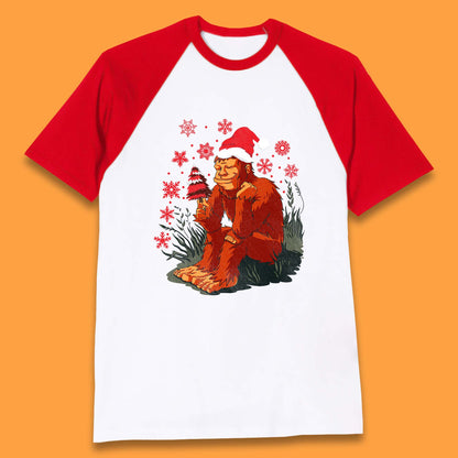 big foot christmas baseball t shirt