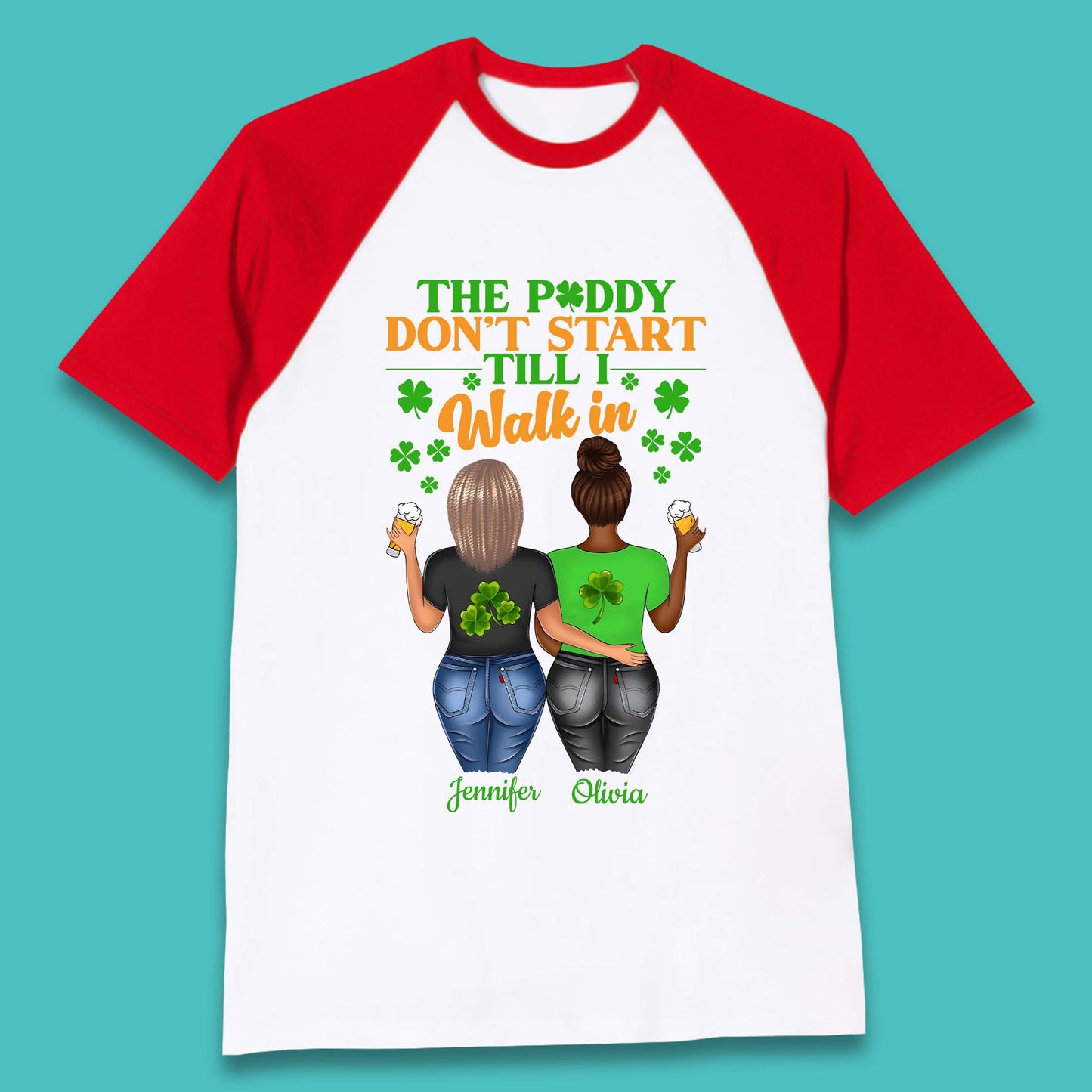 Personalised The Paddy Don't Start Till I Walk In Baseball T-Shirt