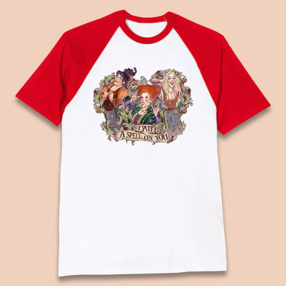I Putt A Spell On You Halloween Sanderson Sisters Hocus Pocus Vintage Witches Baseball T Shirt
