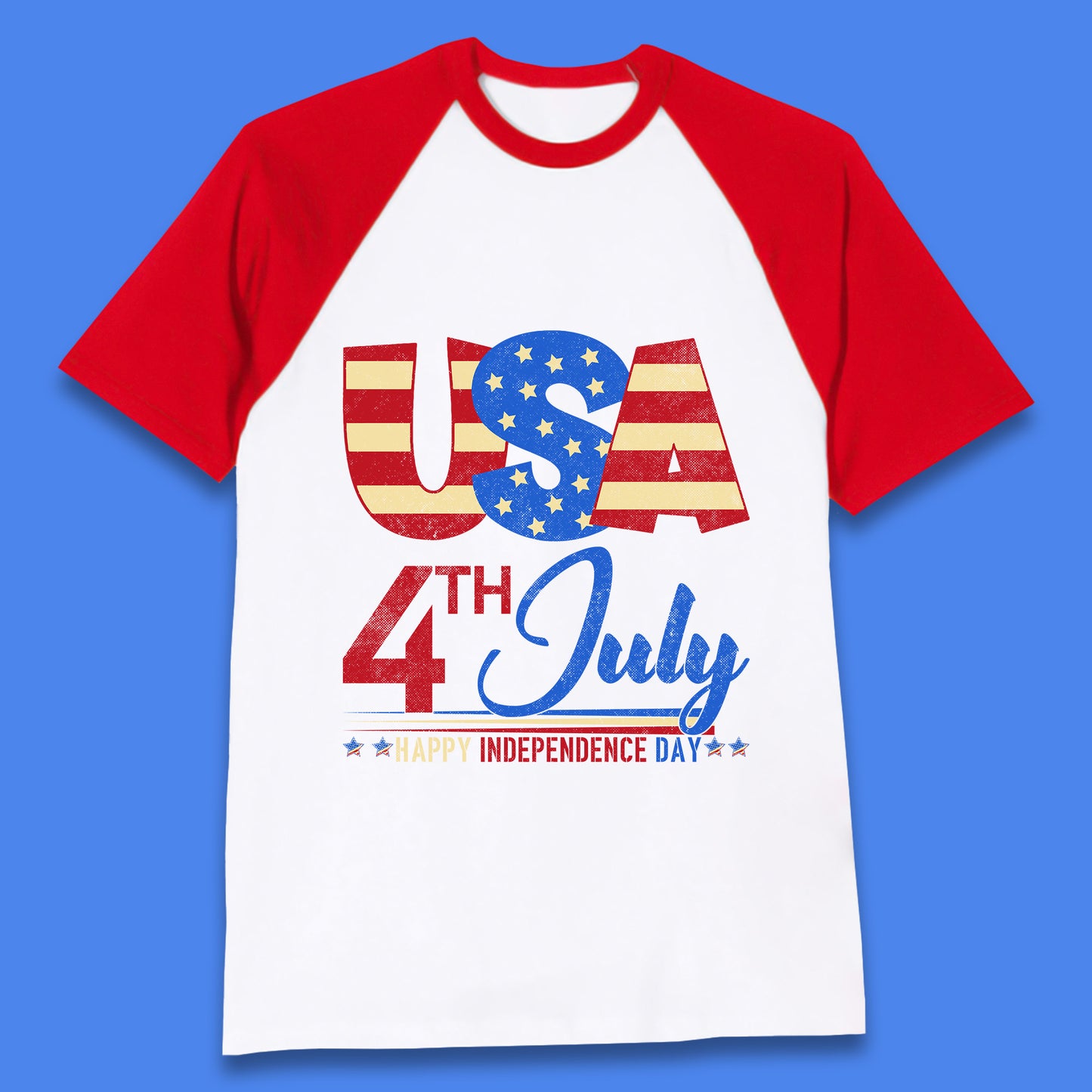 USA 4th July Happy Independence Day Celebration Patriotic Baseball T Shirt
