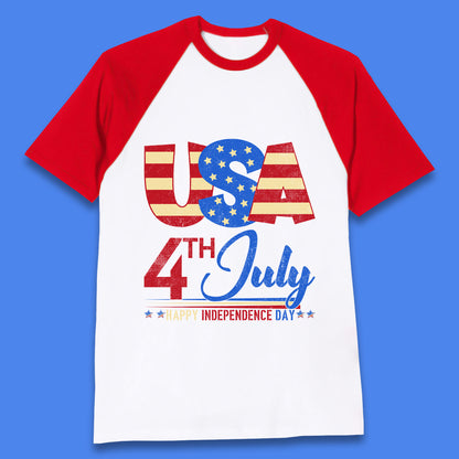 USA 4th July Happy Independence Day Celebration Patriotic Baseball T Shirt