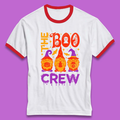 The Boo Crew Halloween Gnomes Squad Horror Scary Spooky Matching Costume Ringer T Shirt