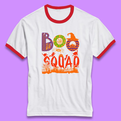 Boo Squad Halloween Matching Costume Horror Boo Crew Ringer T Shirt