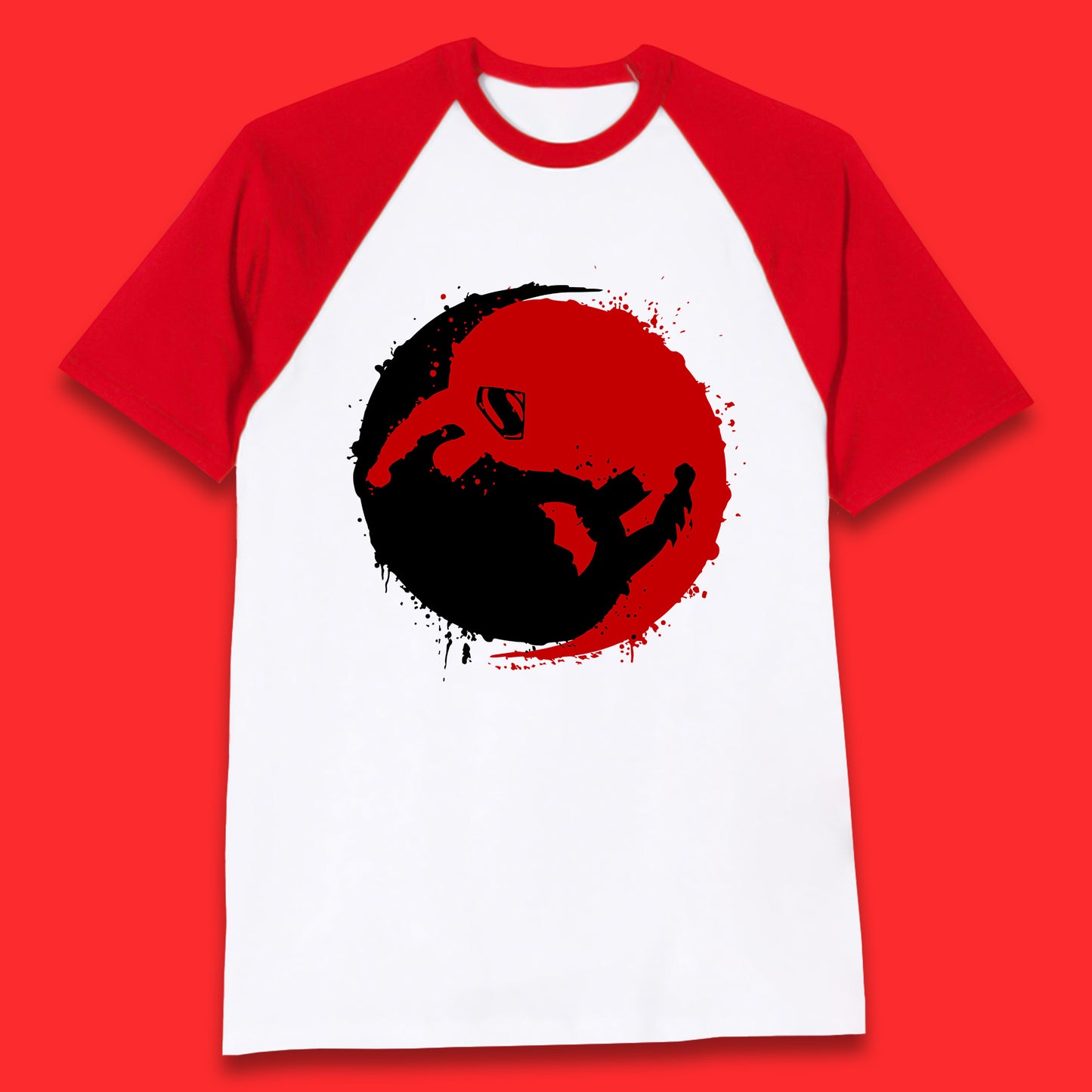 Dc Comics American Superheros Superman And Batman Fictional Movie Character Anime Yin Yang Spoof Baseball T Shirt